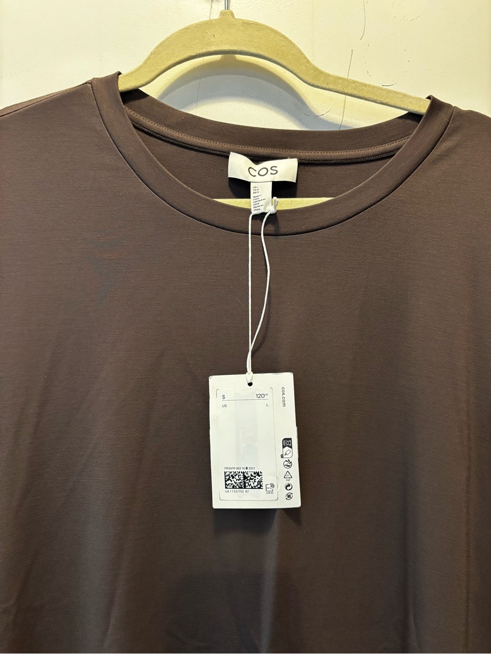 COS Brown Short-Sleeve Midi A-Line Dress - Picture 3 of 3